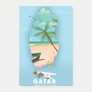 Notas Post-it® Impresión ilustrada de afiches de viaje en Qatar