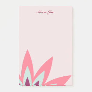 Notas Post-it® Impresiones de cartón floral de Lotus Flower