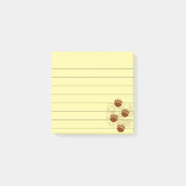 Notas Post-it® Impresiones de la pata del oso fondo con problemas