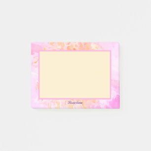 Notas Post-it® Impresionista Nombre personalizado rosa