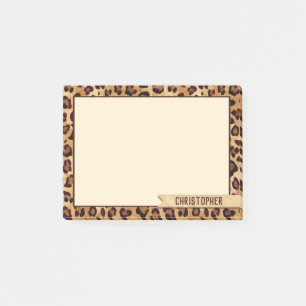 Notas Post-it® Imprimir leopardo Agregar borde de nombre