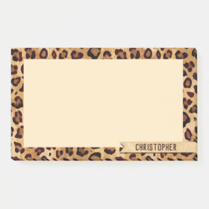 Notas Post-it® Imprimir leopardo Agregar tu nombre