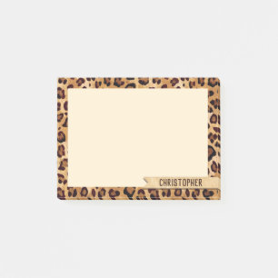 Notas Post-it® Imprimir leopardo Agregar tu nombre menor