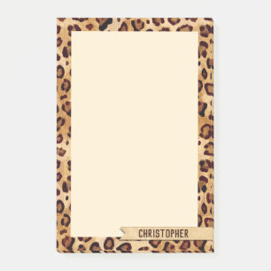 Notas Post-it® Imprimir leopardo Agregar tu nombre personalizado