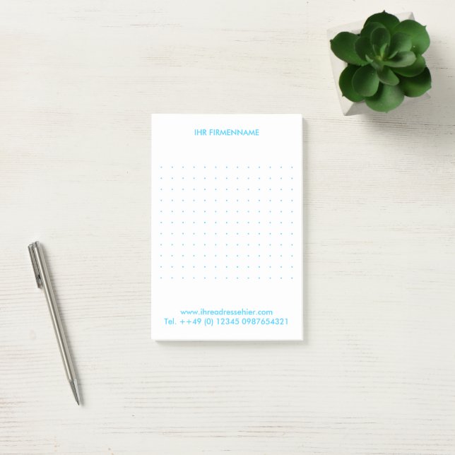 Notas Post-it® Incendio nombre Blue Grid Postits Moderna (Oficina)