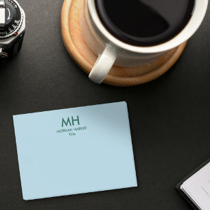 Notas Post-it® Inciales Limpias Mínimas Verde Azul