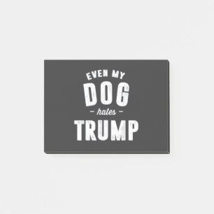 Notas Post-it® Incluso mi perro odia a Trump contra el humor