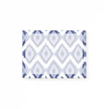 Indigo azul tribal Ikat Diamond White Chevron