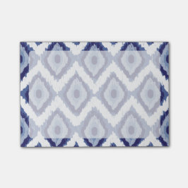 Notas Post-it® Indigo azul tribal Ikat Diamond White Chevron
