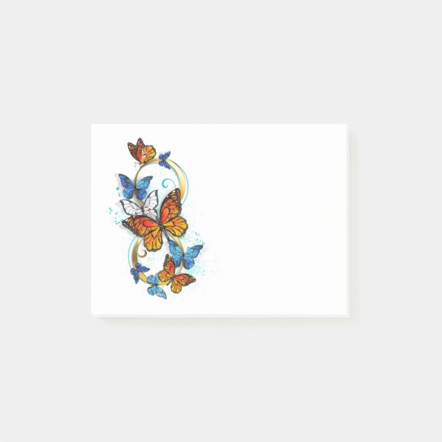 Notas Post-it® Infinidad de Mariposas Monarca (Anverso)