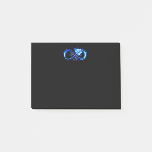 Notas Post-it® Infinito brillante con rosa azul (Anverso)