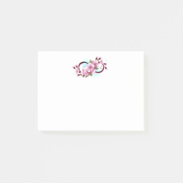 Notas Post-it® Infinito con las flores de flores de Sakura Blosso (Anverso)