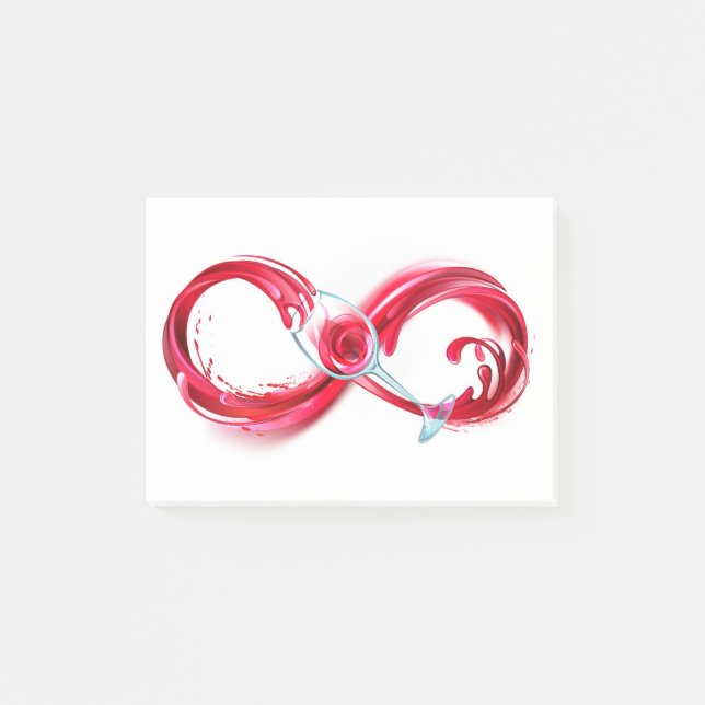 Notas Post-it® Infinito con vino Rojo (Anverso)