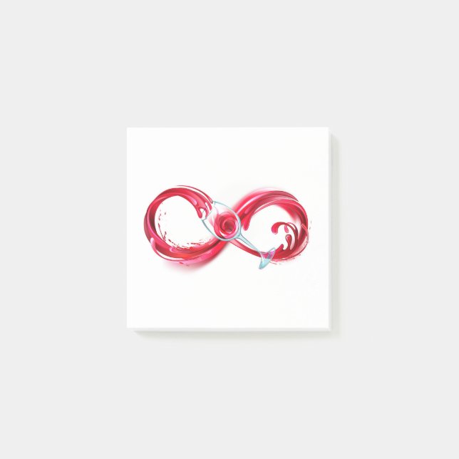 Notas Post-it® Infinito con vino Rojo (Anverso)
