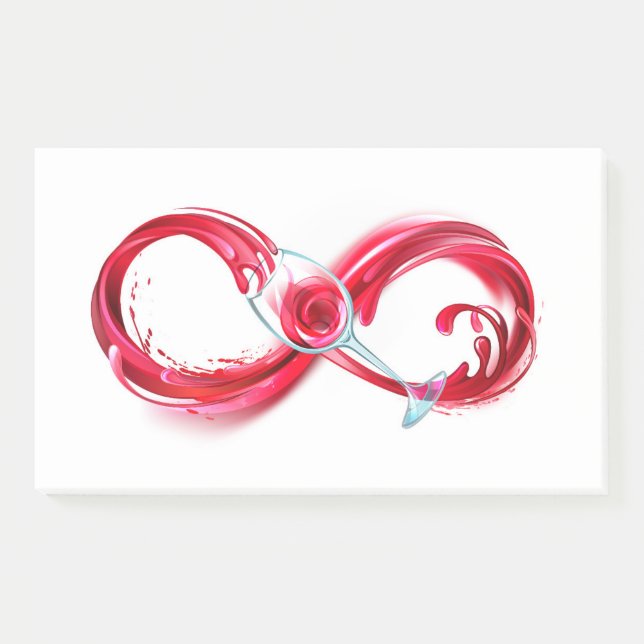Notas Post-it® Infinito con vino Rojo (Anverso)