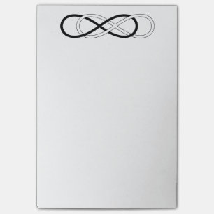 Notas Post-it® Infinito doble del símbolo - negro y blanco