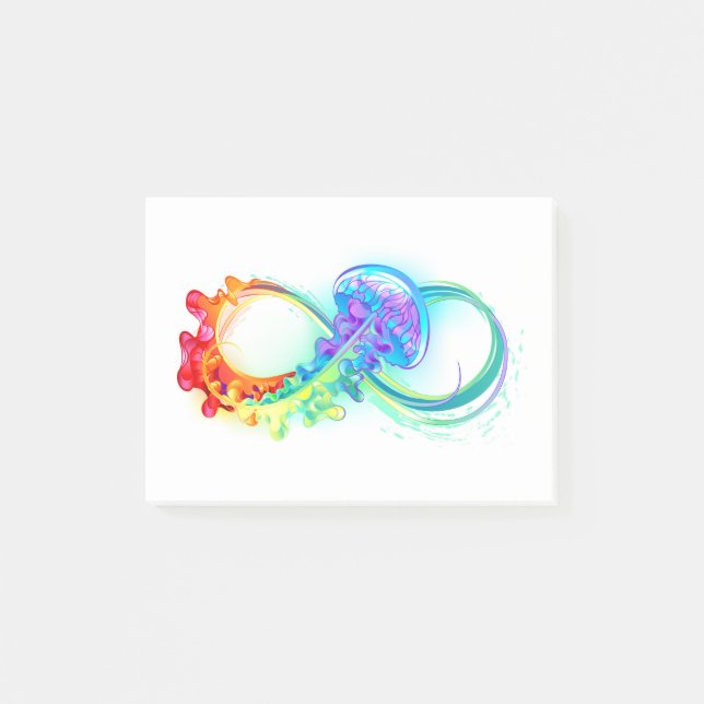 Notas Post-it® Infinity with Rainbow Jellyfish (Anverso)
