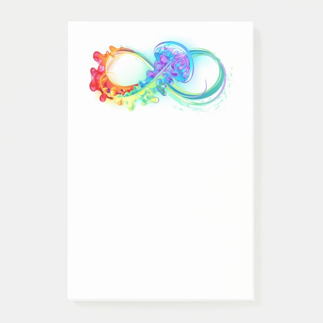 Notas Post-it® Infinity with Rainbow Jellyfish (Anverso)