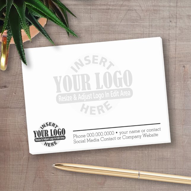 Notas Post-it® Información básica de contacto profesional con el  (Personalized Post-It Note - Add Your Logo to make a great promotional product)