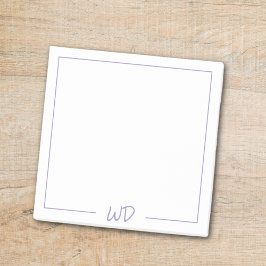 Notas Post-it® Iniciales de monograma básico púrpura claro