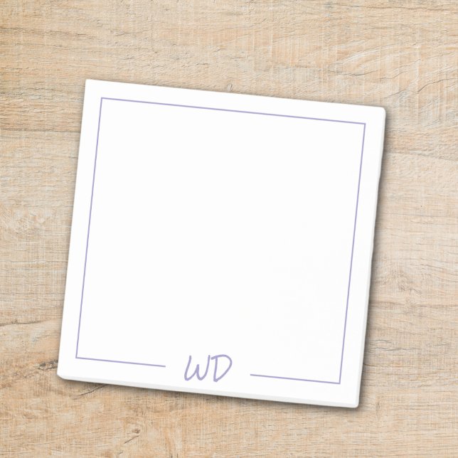Notas Post-it® Iniciales de monograma básico púrpura claro (Subido por el creador)
