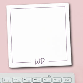 Notas Post-it® Iniciales de monograma cute púrpura