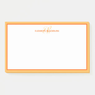 Notas Post-it® Iniciales de monograma de nombre personalizado en 