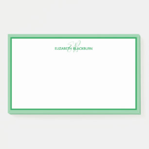 Notas Post-it® Iniciales de monograma de nombre personalizado ver