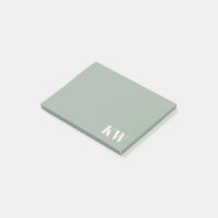 Iniciales de monograma personalizadas en verde sal