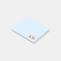 Iniciales de monograma personalizadas modernas azu