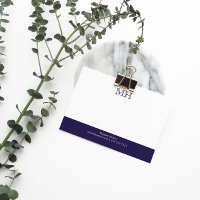 Iniciales limpias básicas azul oscuro blanco