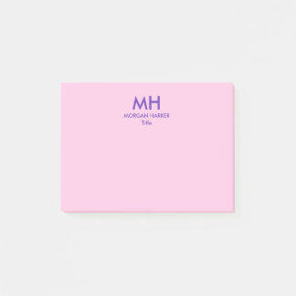 Notas Post-it® Iniciales Limpias Mínimas Rosa Púrpura
