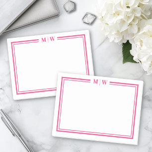 Notas Post-it® Iniciales Monograma Rosa Caliente