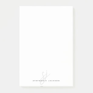 Notas Post-it® Iniciales simples de escritura manuscrita monogram