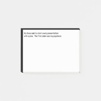 Notas Post-it® Iniciar una presentación con un Chiste Mi cheque d