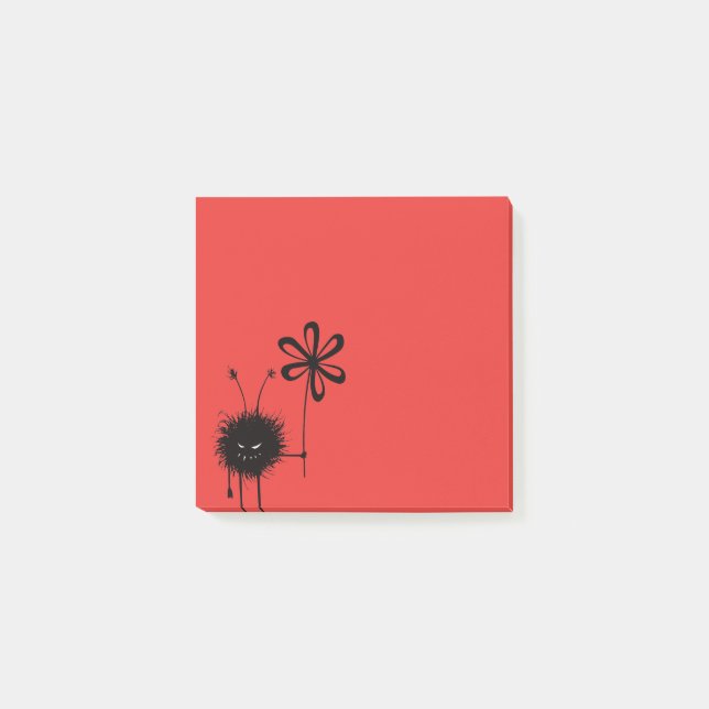 Notas Post-it® Insecto malvado rojo de la flor (Anverso)