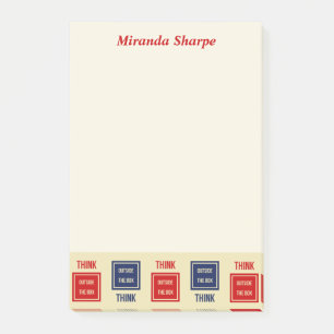 Notas Post-it® Inspirador piense fuera de la caja