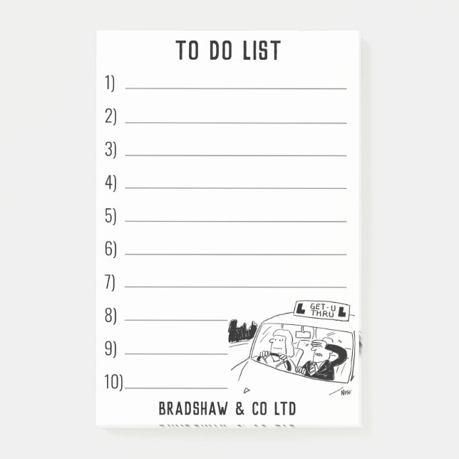 Notas Post-it® Instructor de manejo escolar para personalizar (Anverso)