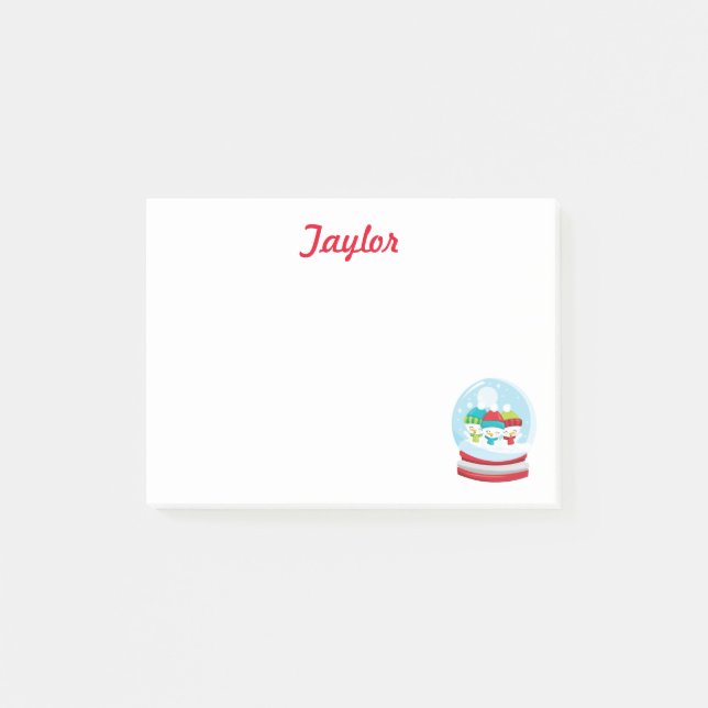 Notas Post-it® Invierno del globo de nieve (Anverso)