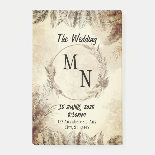 Notas Post-it® Invitación a la boda (Anverso)