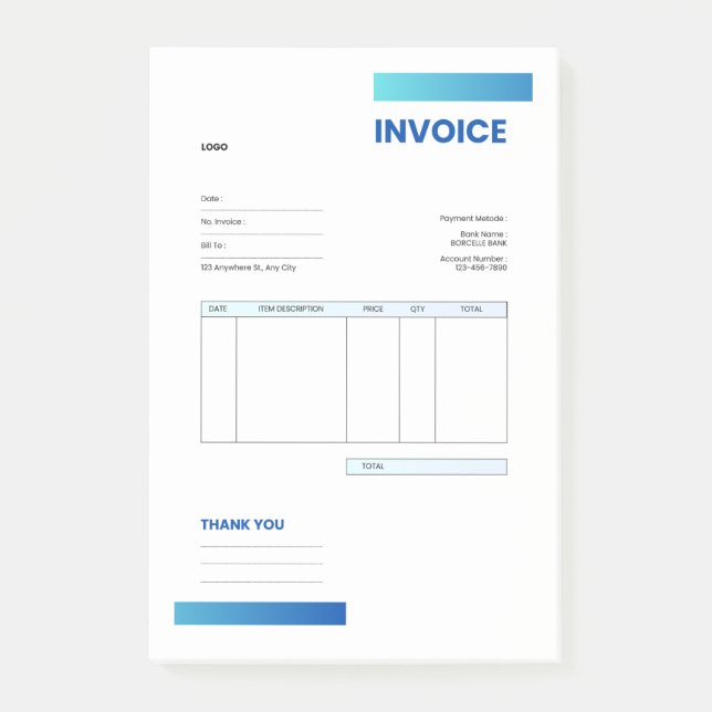 Notas Post-it® invoice (Anverso)