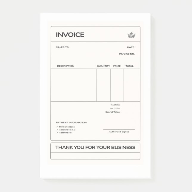Notas Post-it® invoice (Anverso)