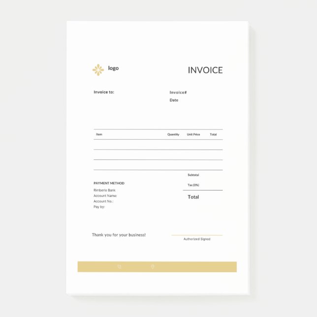 Notas Post-it® invoice  (Anverso)