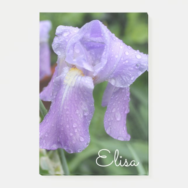Notas Post-it® Iris mojado violeta bonito (Anverso)