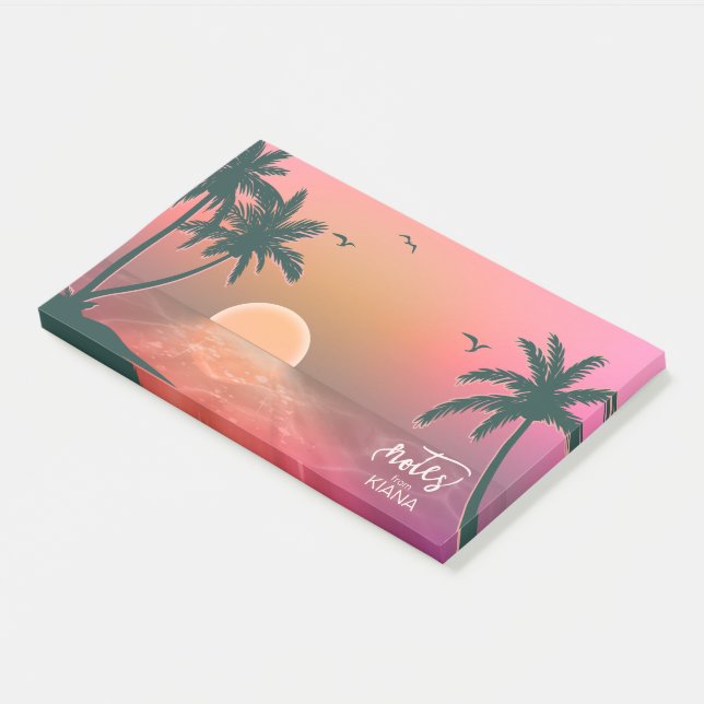 Notas Post-it® Isla Tropical Sunrise Pink ID581 (En perspectiva)