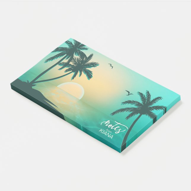 Notas Post-it® Isle Tropical Sunrise Verde azulada ID581 (En perspectiva)