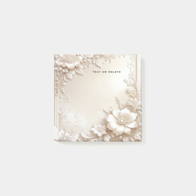 Notas Post-it® Ivory Flowers Post it Notes (Anverso)