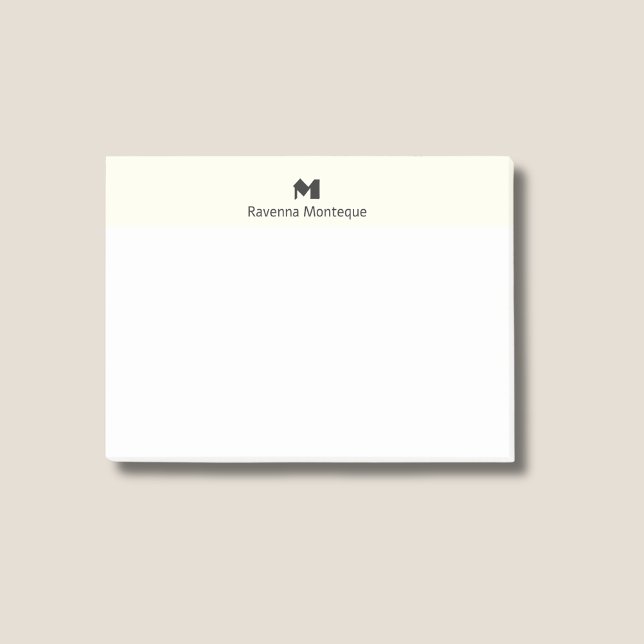 Notas Post-it® Ivory Modern Personalized Name Letter Monogram (Subido por el creador)