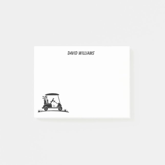 Notas Post-it® Jack Russell Terrier En Nombre Del Carro De Golf (Anverso)