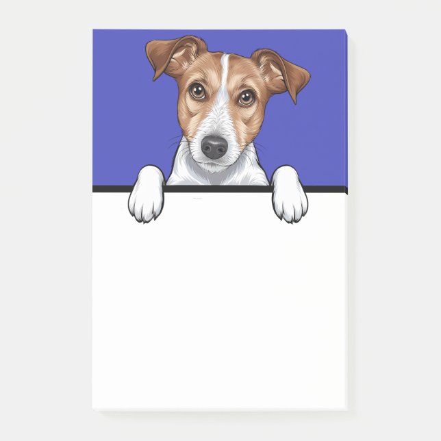 Notas Post-it® Jack Russell Terrier Peeking Puppy Perro Lover Reg (Anverso)